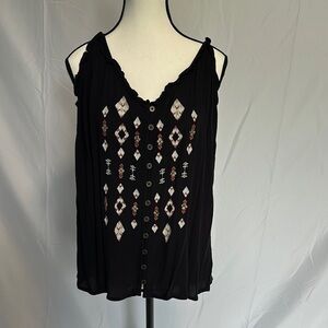Shyanne Black Sleeveless Embellished Camisole